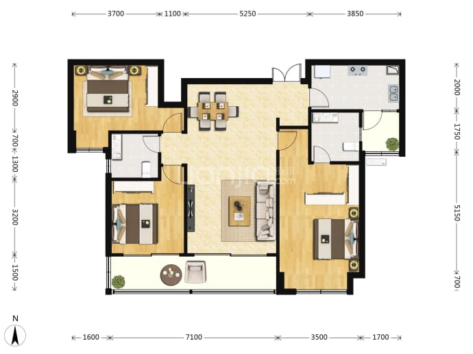 人居九林语凌云阁--建面 123m²