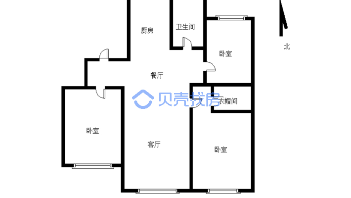 松州明珠 3室2厅 南 北-户型图
