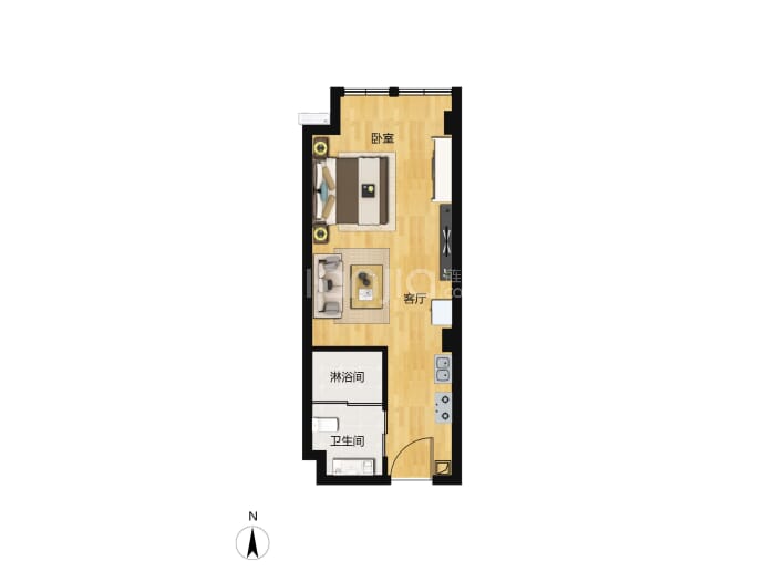 保利心语公寓三期--建面 40.17m²