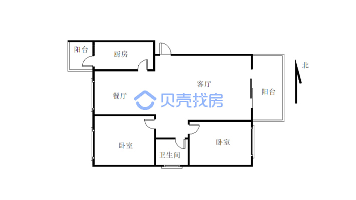 南河震后大两室急售，位置优越，交通便利-户型图