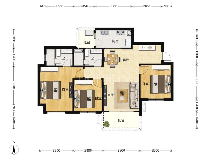 合能枫丹新悦--建面 96.5m²