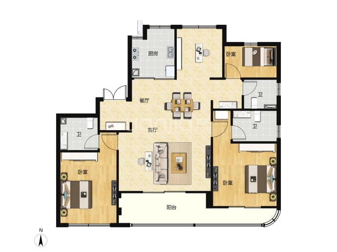新湖秋月--建面 132m²