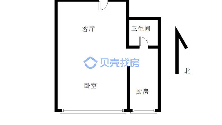 面积小，精装修，适合婚前女生自住也适合老人居住-户型图