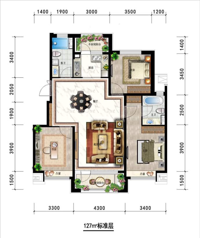 凯旋公馆--建面 127m²