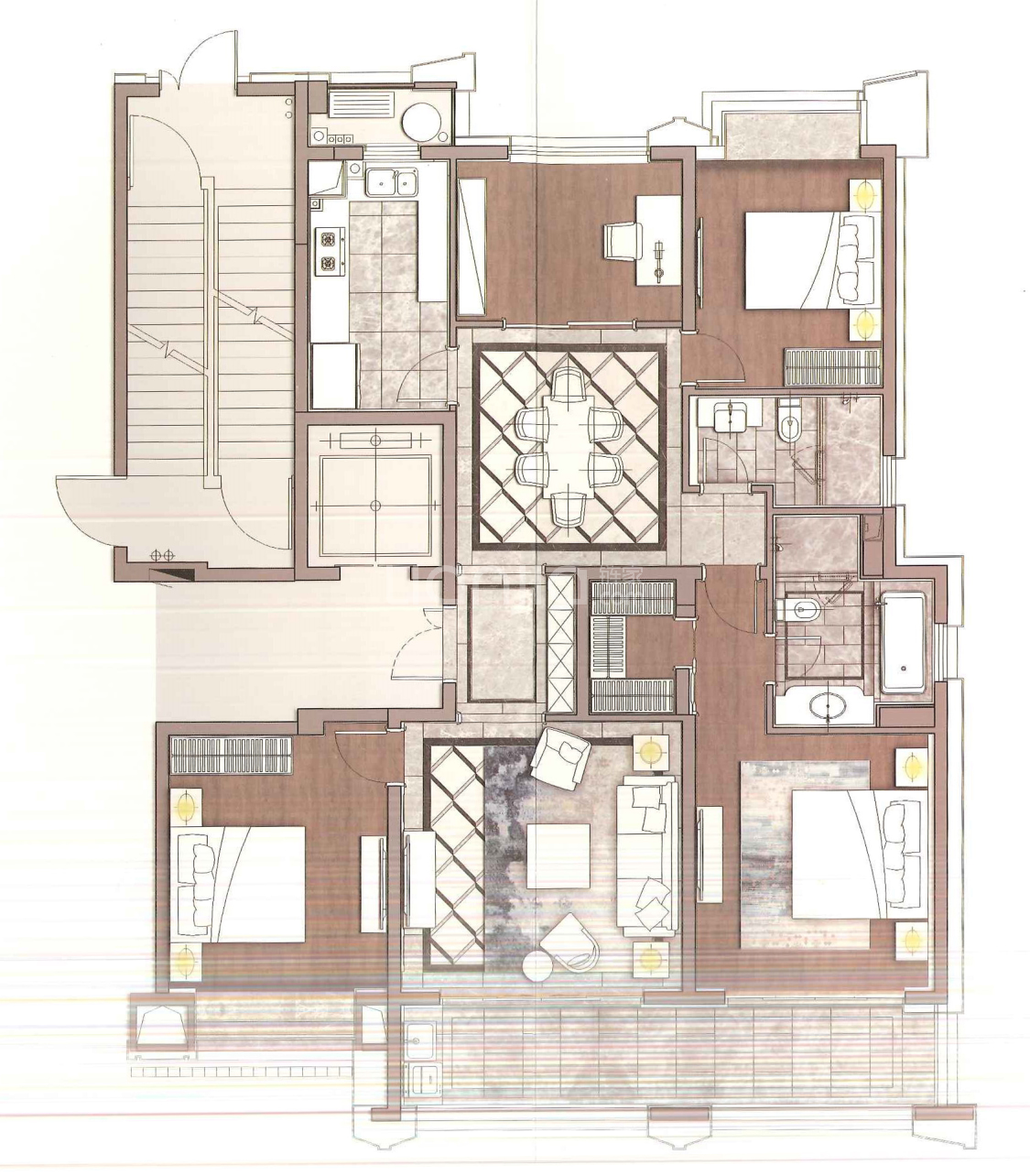 【苏宁檀悦_南昌苏宁檀悦楼盘】四居室户型图|4室2厅1厨2卫建面 169m