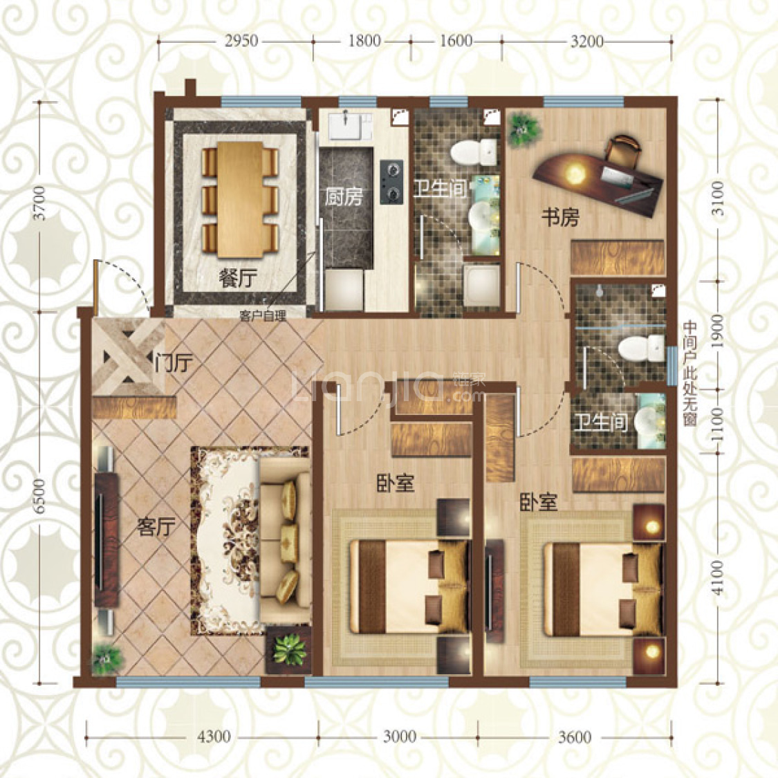 【亚泰城_沈阳亚泰城楼盘】三居室户型图|3室2厅1厨2卫建面 120m05