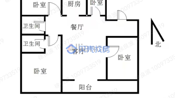 中梁首府洋房四房一楼带地下室可以做俩层-户型图