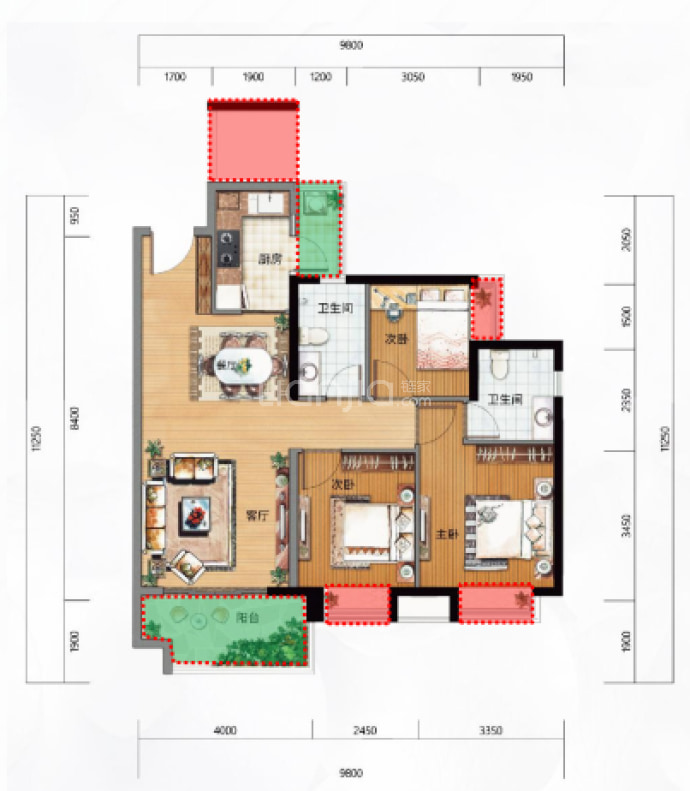 莱润半岛--建面 96m²