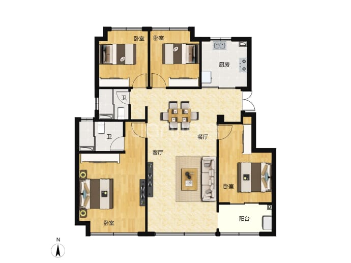 招商四季臻邸--建面 125m²