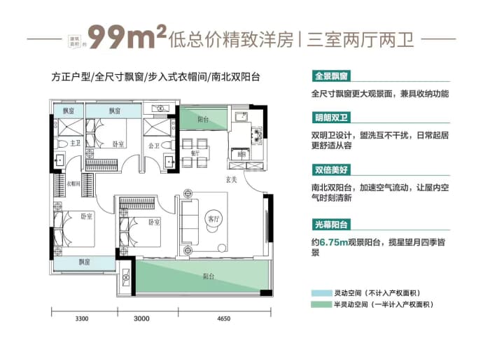 煌盛观云--建面 99m²