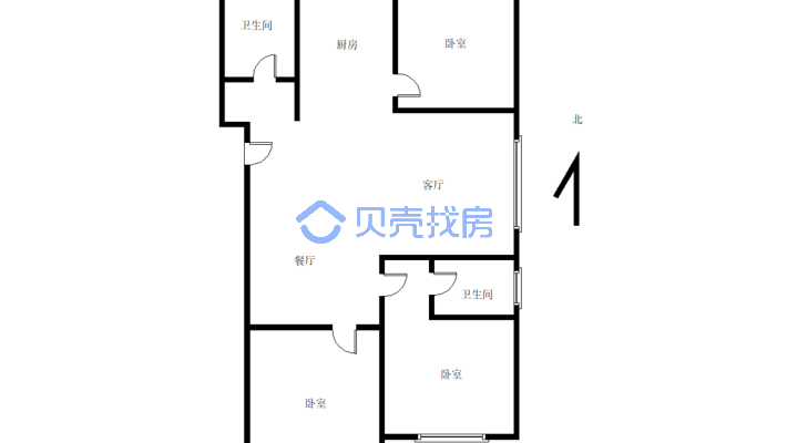 金和风景  前排观景房  10楼  全名户型  三室-户型图