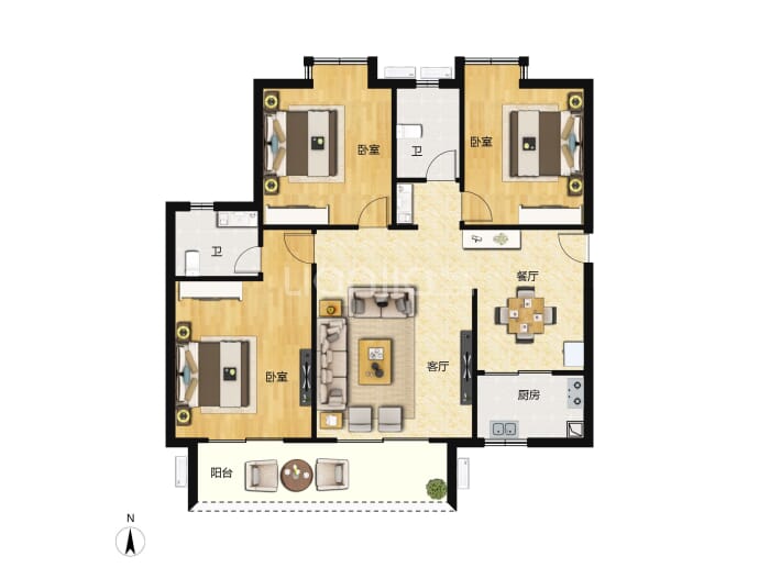 力标水岸豪庭--建面 119m²