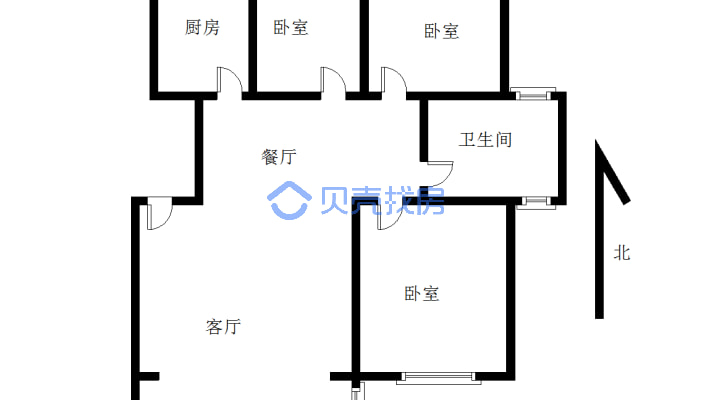 消防家属楼    大三阳格局    165平米     精装修-户型图