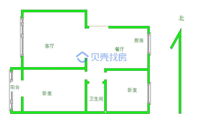 京源柳郡 2室2厅 东 西-户型图