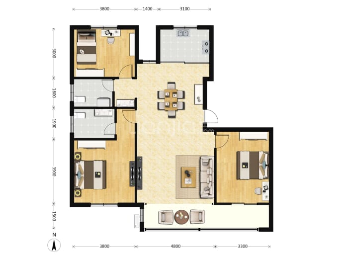 玉庭华府--建面 132.8m²