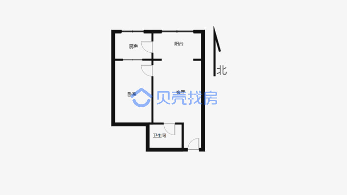 四平路 万泰星辰 53.84m² 单身公寓精装修 苏杭明珠-户型图
