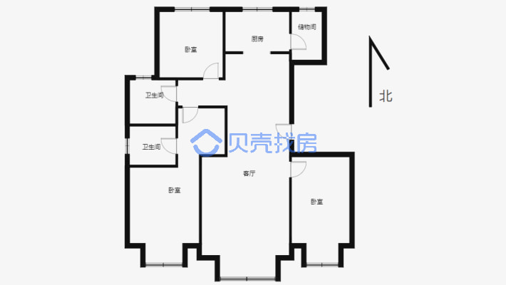 新市区 电梯花涧洋房 精装修 南北通透 带私家门厅-户型图