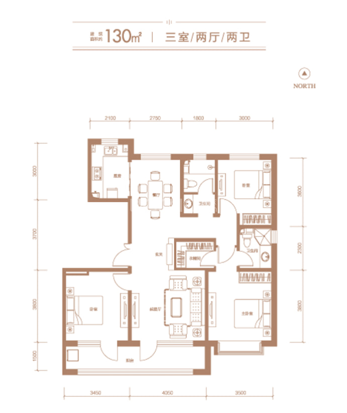 紫竹锦江--建面 130m²