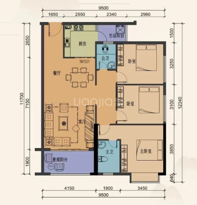 安景阁--建面 127.52m²