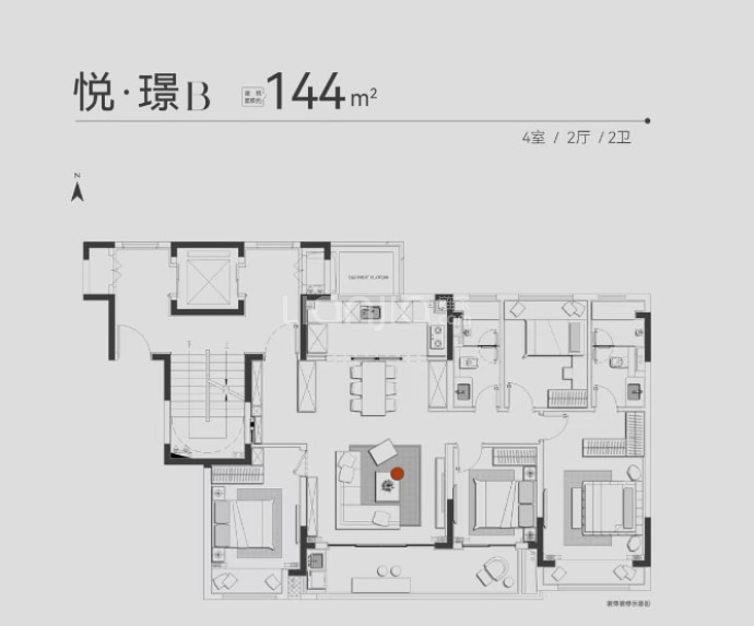 上润璟庭--建面 144m²