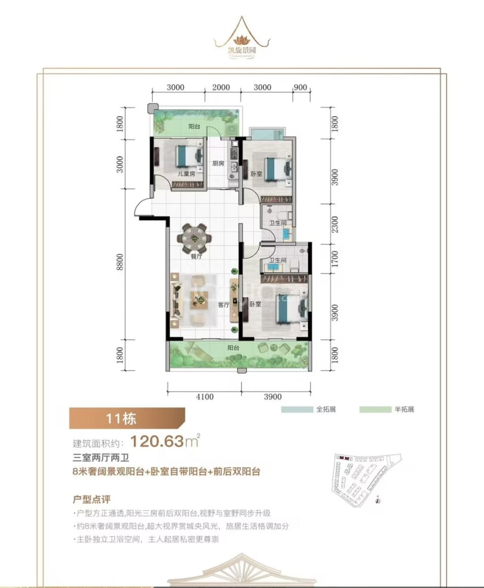 凯旋景园--建面 120.63m²