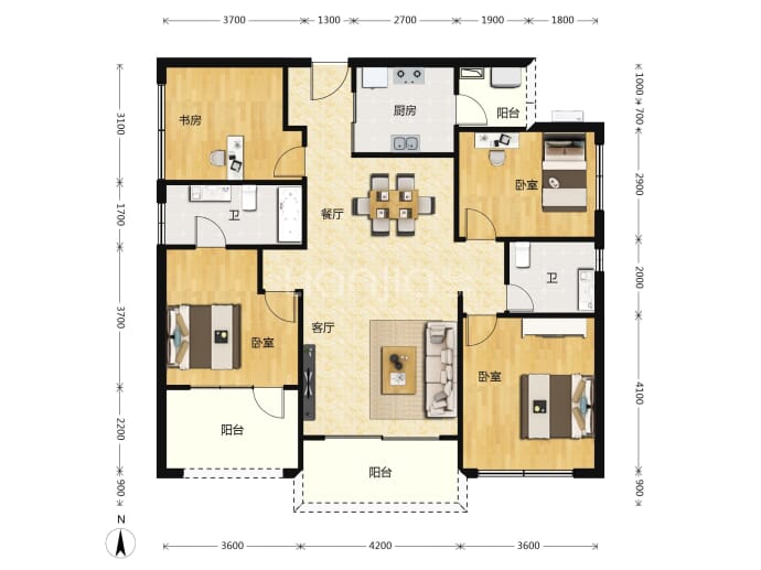 沙一御景珑庭--建面 132m²