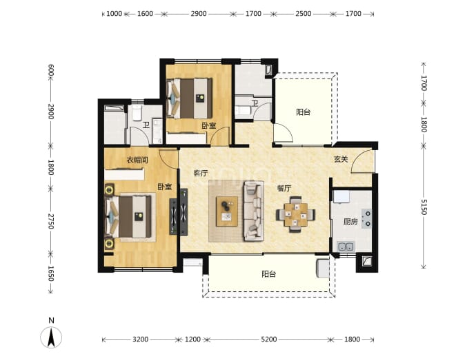 九颂中奥沃华|瑞府--建面 95m²