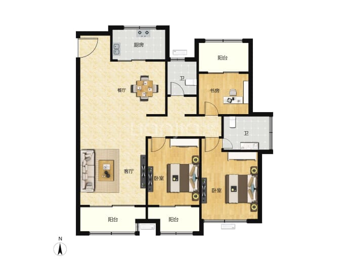 恩淇懿品悦府--建面 118.62m²