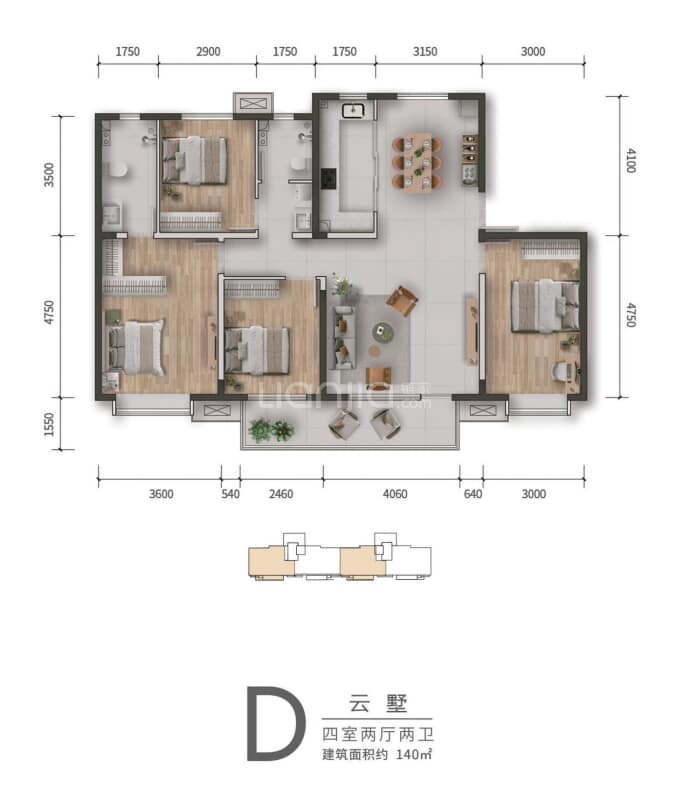 尚璟花园--建面 140m²