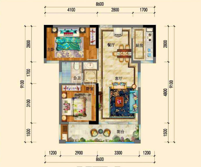 版纳上品--建面 77.3m²