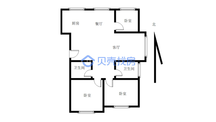 全明户型 中间楼层 视野开阔    精装修-户型图