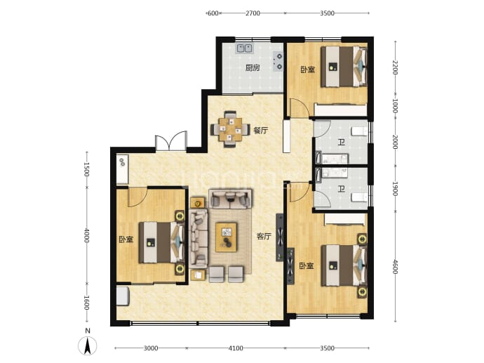 天泰华府--建面 128.25m²