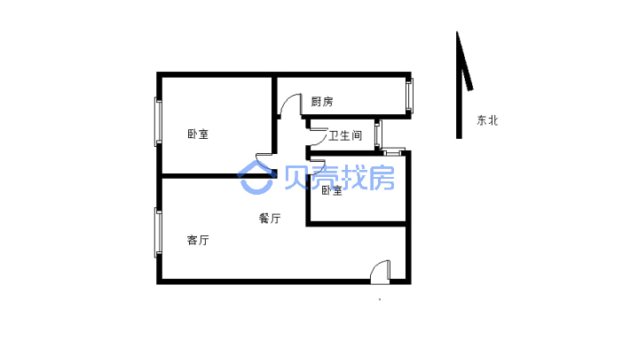 黄桷坪家园 2室2厅 东南-户型图