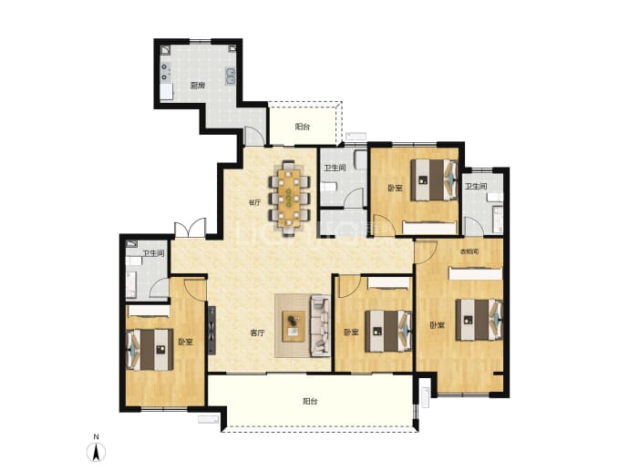 铁建投综开·观澜赋4室2厅2卫户型图