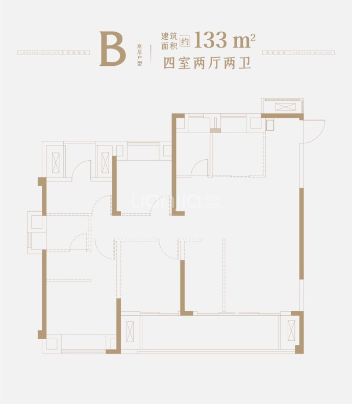 龙湖正邦虎溪原著--建面 133m²