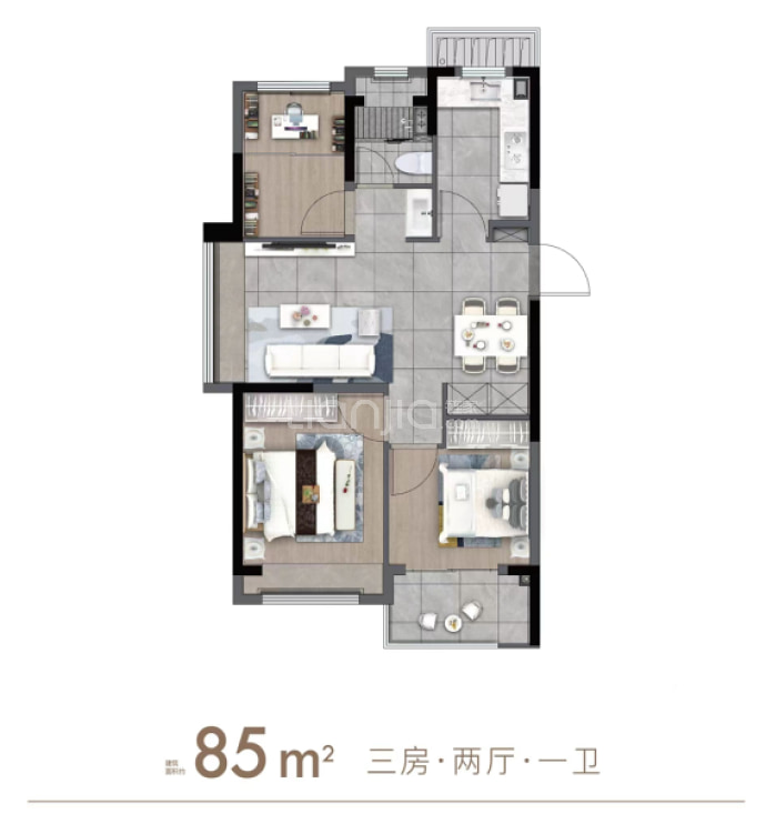 国贸鹭原--建面 85m²