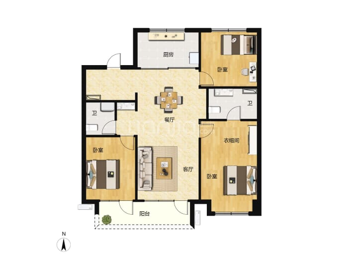 万科公园都会--建面 117m²