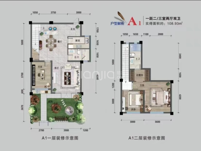 青山峦院--建面 108.93m²