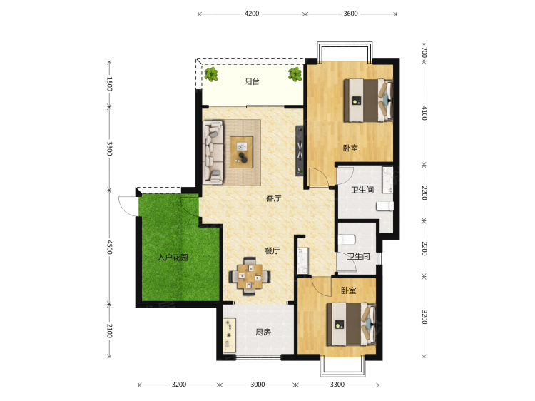 【御水湾_中山御水湾楼盘】三居室户型图|3室2厅1厨2卫建面 112m05