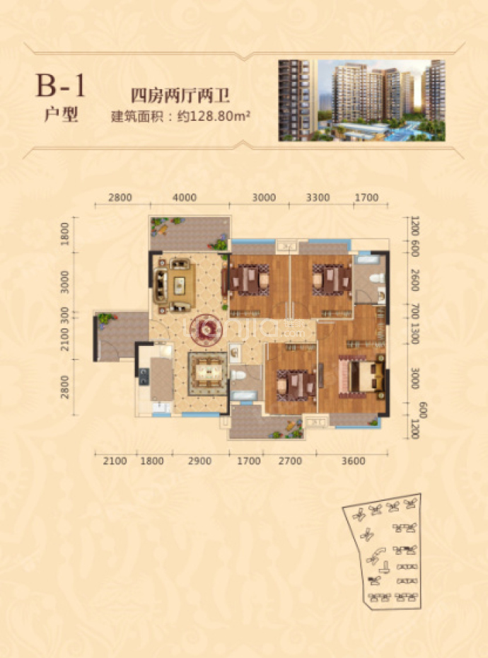 丰华和家园--建面 128.8m²