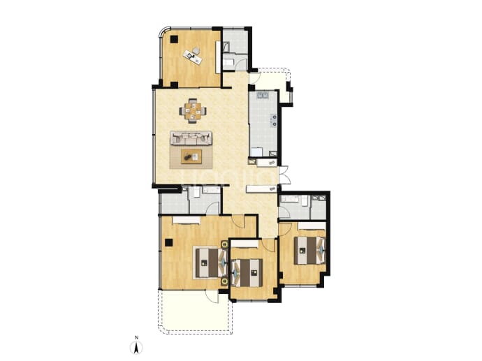 丹锦园4室2厅3卫户型图