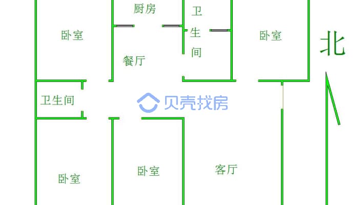 户型方正 四室 适合三代人一起居住-户型图