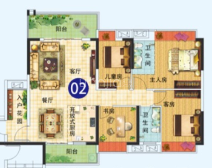 景峰家园4室2厅2卫户型图
