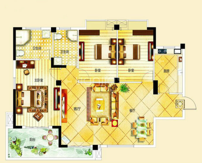 锦绣名城--建面 134.08m²