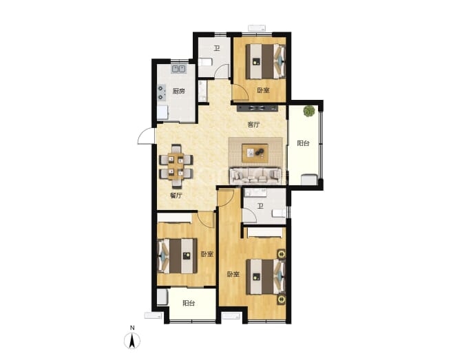 华芳福昌郡--建面 122.8m²