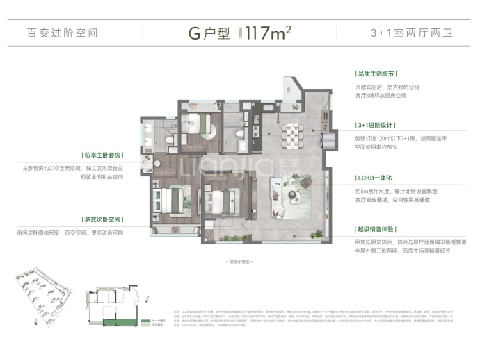 龙湖天曜城--建面 117m²