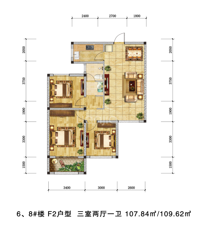 恒地君悦山--建面 107.84m²