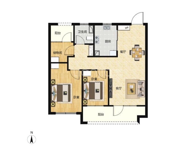 鑫源珠江熙悦--建面 87.06m²