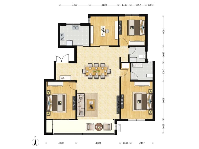 玉庭华府--建面 140.77m²