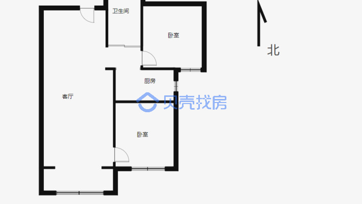 好房出售喀什东路金鑫花园94.50平米两室两厅一厨一卫-户型图